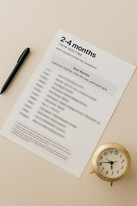 2-4 Month Twins Routine Fridge Card | Daily Schedule for Twin Babies